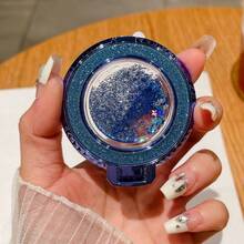 Luxuriöser Glitzerpulver Handyhalter Ring, universeller flacher faltbarer Ringgriff Ständer für den Schreibtisch