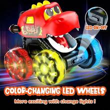 Kids Dinosaur Car Toy With Lights, Includes Glowing Monster Truck, Press To Activate Inertia Sliding, Gift For Boys And Girls - Press the Dinosaur - View 12