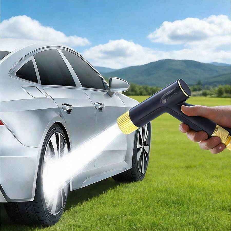 1pc High Pressure Car Wash Water Gun, Plastic One-Button Strong Water Pressure Sprayer For Car And Home Gardening