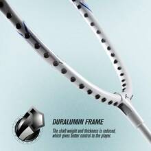 Hundred Powertek 200 Pro Badminton Racquet with Head Cover Strung Material: Aluminium For Intermediate Players Weight: 95 Grams Maximum String Tension - 18-20lbs - Blanco - Ver 6