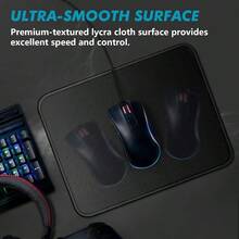 4 Mouse Pad Stitched Edges Premium-Textured Large Mouse Pads Mat Natural Non-Slip Rubber Base Mousepad for Laptop Computer and PC 11 x 8.7 inches Black - Negro3Paquete - Ver 3