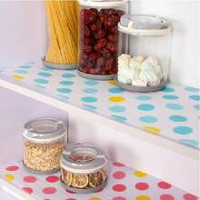 防水防潮橱柜垫，适用于家居用品，防滑橱柜垫，可水洗防油橱柜垫，厨房橱柜垫，搁板、冰箱和储物柜桌面垫，无粘性抽屉橱柜垫，衣柜和壁橱抽屉配件 - 彩色 - 查看 4