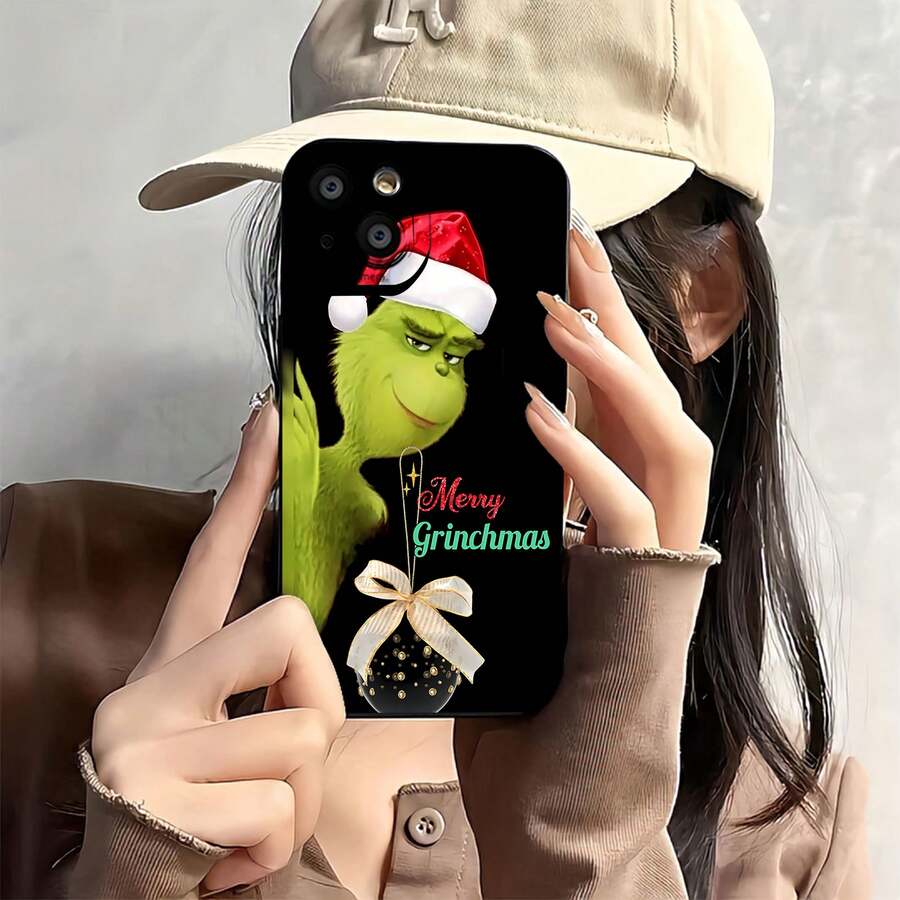Funda para teléfono Holiday Cheer compatible con fundas para teléfonos , 17, 16 Pro Max, 15 Pro Max, 13 y 12. Material brillante 2 en 1, duradero, elegante y perfecto para regalos festivos para familiares, amigos y seres queridos. - Negro - Ver 1