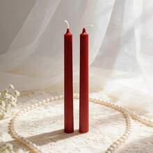 2/4Pcs Red Pointed Gear Long-Stem Candles, Premium Smokeless Soy Wax Candles – Perfect For Wedding Decorations, Wedding Souvenirs, Birthday Party Decor, Candlelight Dinner Candles, Home Decor, Holiday Candles, Ramadan & Eid Decorations, Banquet Party Candles, Valentine's Day Decor, Romantic Ambiance, Women's Gifts. - Multicolor - View 7