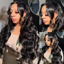 VIOLLY Natural Black Body Wave Bob Wig Human Hair Blended 13x6 HD Lace Front Bob Wigs For Women 5x5 Pre Cut Closure Lace Glueless Frontal Brazilian Virgin Hair Wigs 180% Density Natural Black Body Wave Bob Glueless Wigs Human Hair Pre Plucked Bady Hair & Pre-Bleached 8-34 Inch - 1B# - View 5