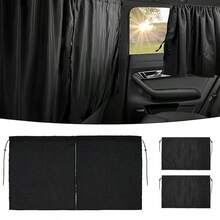 Bộ 3/2/1 rèm ngăn khoang xe hơi tối giản, kiểu trượt, rèm cửa sổ xe hơi chống nắng và cách nhiệt, rèm che nắng bằng giác hút, rèm che riêng tư nội thất màu đen đơn giản, rèm che nắng cửa sổ bên hông xe hơi. - đen - Xem 13