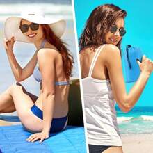 Yostyle Manta de Playa 200 * 210 CM Manta para Picnic Impermeable con Bolsa Portátil Tapete de Playa a Prueba de Arena y Humedad para Camping Parque Yoga Senderismo Viajes y Exteriores - Gradiente - Ver 6