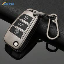 TPU金属灰汽车折叠钥匙扣保护套，适用于奥迪A3 8L 8P A4 B6 B7 B8 A6 C5 C6 4F RS3 Q3 Q7 TT 8L 8V S3钥匙链保护套配件 - 奧迪C款 - 查看 9