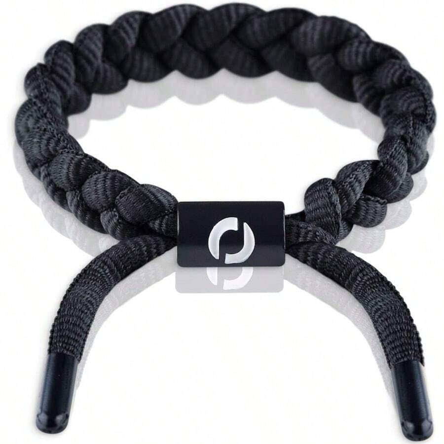 'Adjustable Paracord Bracelet Made of Durable Waterproof Rope Stylish Accessory For Men 7 colors Fits Any 6-8.5'' Wrist Size' - 1negro - Ver 1