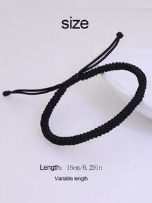 10/5/1件 可调节手工幸运红绳手链，男女通用饰品手环 - 紅色 - 查看 7