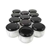 12 Piezas Frasco de Vidrio 4 oz 120 Ml con Tapa  Negra - TransparenteConTapaNegra - Ver 2
