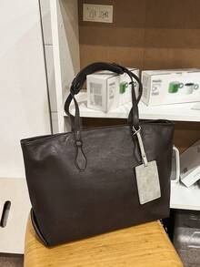 Large Capacity Tote Bag, Travel Shoulder Bag, Shopping Bag, Men's Shopping Bag, Beach Bag With Card Holder, Reusable Shopping Bag, Travel Bag, Suitable For University, School, Outings, Vacations, Lightweight, Large Capacity, Autumn, Christmas Shopping, Thanksgiving, Winter, Wallet, Storage Bag, Gym Bag, Black, Multifunctional Outdoor Casual Travel, Gift For Friends, Valentine's Day, Peach Tree Laptop Bag