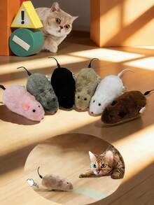 Wind-Up Mouse Toy, Interactive Chase Training, Realistic Simulation For Indoor/Outdoor Pet Entertainment, Suitable For Cats & Kittens. Color Sent Randomly (Not Suitable For Carpets) - Multicolor - View 4