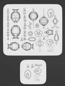 2件套美甲模具，灵魂石马赛克款，精致3D美甲装饰透明硅胶模具