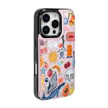 Funda de vidrio Sun Highball con diseño de plátano y fresa con solapa negra y rosa para iPhone 12, 13, 14, 15, 16, Pro, Pro Max, Mini, Plus. Incluye ranuras para tarjetas de crédito y llaves, funda tipo cartera para teléfono móvil - Rosa - Ver 3
