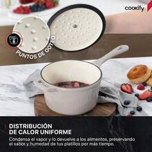 Olla de Hierro Fundido Esmaltado para Horno y Estufa Capacidad 1.5 Litros Taupe 17 cm - Gris pardo - Ver 2