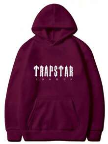 Essentials Autumn Winter Hoodie 'Black' Loose Drop Shoulder Hooded Women/Men Sweatshirt, Vintage Flocking Craftsmanship Combined With Modern Men Breathable Technology,Stylish And Versatile - 酒紅色 - 查看 2