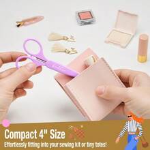 Juego de tijeras de detalle de alta precisión Beaditive 2 piezas con puntas afiladas y finas Para corte de papel álbum de recortes costura manualidades De acero inoxidable Cubierta - Pastel - Ver 5