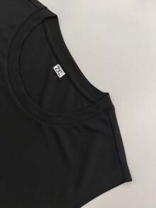AnChiStreetwear - 大码男士时尚汽车英文图案印花休闲圆领无袖背心，适合街头、户外、室内、日常通勤等场合，百搭 - 黑色 - 查看 6
