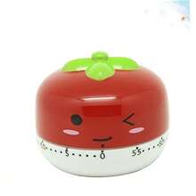 2 Piezas Temporizador de Cuenta Regresiva para el hogar Temporizador de Tomate de Cocina Novedad Egg Timer de panqueques recordatorio de Cocina Rojo - Rojo - Ver 2