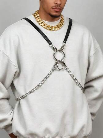 1개 남성용 조절 가능한 가죽 서스펜더, 일상복에 적합한 의류 액세서리