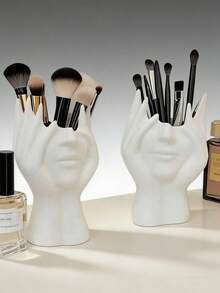 1个多功能桌面收纳盒，人形设计，可用作笔筒/化妆刷收纳盒，创意人体艺术化妆刷收纳盒，笔筒，化妆品收纳盒，梳妆台收纳盒 - 彩色 - 查看 4