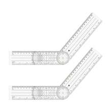 2 transportadores de ángulos para escuela goniómetros de fisioterapia Protractor School PVC médico de 360° ángulo transparente regla de ángulo para trabajo en casa terapia deportiva médicos - como en la foto - Ver 1