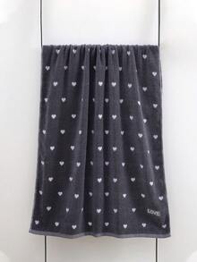 1件/2件/4件 紅心 LOVE 刺繡情侶毛巾，小浴巾，情人節禮物，柔軟吸水無毛屑，臉部與身體毛巾，個性化成人毛巾套裝，適用於居家、泳池與日常使用 - 灰白 - 查看 8