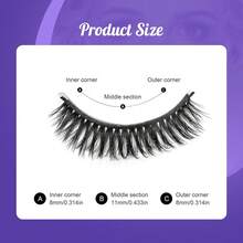 5 Pairs Magnetic False Eyelashes Set, Natural Look, Synthetic Eyelashes, Makeup - Black - View 6