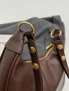 Ladies Solid Color Shoulder Pu Bag, Waterproof Fabric Underarm Shoulder Crescent Bag, Quilted Design Minimalist Large-Capacity Business Commuter Bag, Suitable For Traveling And Shopping, Commuting To Work.Trending Waxed Leather Underarm Hobo Bag, Ladies Solid Color Shoulder Pu Bag, Waterproof Fabric Underarm Shoulder Crescent Bag, Quilted Design Minimalist Large-Capacity Business Commuter Bag, Suitable For Traveling And Shopping, Commuting To Work.Versatile Shoulder & Crossbody Sling With Buttery Soft Texture, Spacious Yet Structured Crescent Shape For Daily Commute, Work & Casual Outings, Ins Minimalist Aesthetic With Premium Slouchy Design[Waxed Leather Bag, Underarm Hobo Bag, Crescent Shoulder Bag, Buttery Leather Purse, Ins Minimalist Bag, Spacious Hobo Purse, Commuter Shoulder Bag, Work To Weekend Bag, Slouchy Tote, Vegan Leather Bag, Structured Slouch Design, Crossbody Sling Bag, Unique Texture Bag, Women's Fashion Bag, Soft Leather Bag, Minimalist Purse] - Cà phê nâu - Xem 10