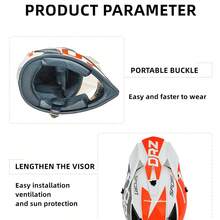 AD 1pc Motorcycle Motocross Helmet, Electric Bike Bicycle Safety Protective Helmet, Mountain Bike Downhill Cap, Unisex All Season - Red and White - View 6