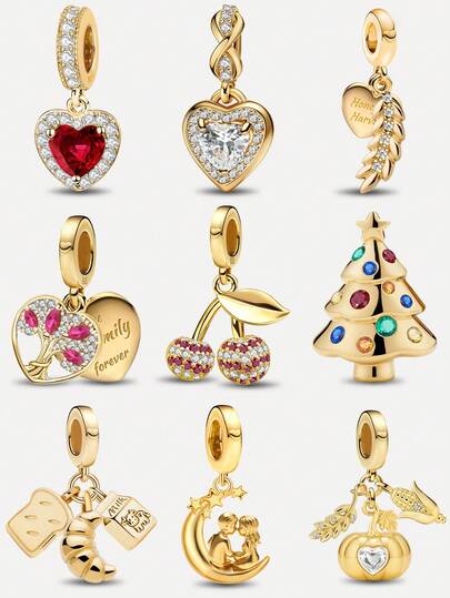 1pc Fashionable & Cute Tree-Shaped Beaded Pendant, Suitable For Women's Bracelet/Bangle DIY Jewelry Making And Daily Outfit Matching, An Ideal Accessory For Girls