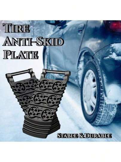 2pcs Tire Traction Boards, Essential For Winter, Made Of PE Material, Suitable For Tires Stuck In Snow, Mud, Sand, Applicable To Any Vehicle, Tire Traction Assist, Winter Vehicle Rescue, Portable Escape Board, High-Strength Plastic, Reliable Craftsmanship, Tire Grip Assist, Emergency Situations, Winter Driving