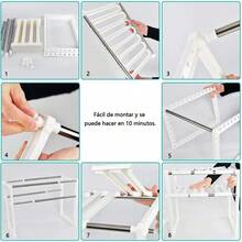 XGQEstante de Almacenamiento Debajo  Fadero de Cocina - Organizador Bajo Fadero Estante de Gabinete para Baño Cocina Ajustable y Ampliable 2 Nive con 10 Pane Remob Blanco - como en la foto - Ver 5