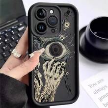 Protective Case With Horror Eyes, Flexible, Drop-Resistant. Case With Camera Protection. Case For Apple  13 14 15 11 12 16 17 Pro Max 17 Air 14 15 16 Plus XR, Galaxy A03 A04E A05S A10S A11 A12 A13 4G A14 A15 A20 A23 A32 A34 A35 A50S A30S A51 4G A52S 5G A54 A55 A71 4G A72 S20 S21 S23 FE S22 S23 Ultra S24 Plus M34 A07 A17 S25 EDGE, Redmi A2 A1 A3 8 9A 10C 12 5G 12C 11A 13 13C 14C, POCO C55 C65 X3 X4 X6 X7 PRO 5G M3 F3 F5 F6 F6 F7 PRO F7 Ultra Note 8 8 Pro 9 9s 9 Pro 10s 11s 4G 11 Pro 12 5G 12S 4G 12 Pro 5G 13 4G 13 Pro 4G 14 Pro 5g 14 5G 14 Pro 4g 5g K80PRO A5 11 12 Lite 14 15T Pro 15T 15 4G 15 Pro Plus MOTO E13 G04 4G G24 4G E14 G14 G22 G30 G10 G20 G34 G53 G54 G84 Edge 60 PRO 5G Infinix 50s VIVO 5G REALME C71 UV Custom Printing Minimalist Anti-Scratch Case Perfect Fit P15275 - 白色 - 查看 4
