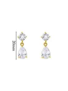 1pair Wedding Bride Teardorp Earrings For Women, Dainty Gold Dangle Earrings Elegant Bridal Earrings Long Cubic Zirconia Drop Earrings Dainty Silver Dangly Earrings For Women Silvers Bridesmaid Jewelry - Multicolor - View 8