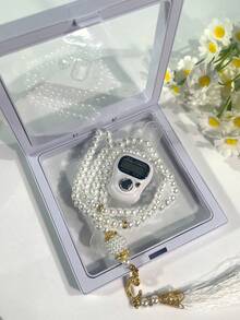 99pcs 6mm Faux Pearl Muslim Prayer Beads Counting Rosary, Fashionable Women's Accessory With Counter, Minimalist Style, Ideal Gift Box Packaging - Multicolor - View 1