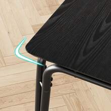 Juego de Comedor para 2 - Mesa de Madera con 2 Sillas Tapizadas y Base de Metal, Diseño Compacto, Color Negro - Negro - Ver 7