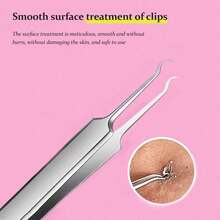 1 Blackhead Tweezers, Slanted Pimple Tweezers, Cell Tweezers, Beauty Tools, Acne Tweezers, Stainless Steel Pimple Tweezers