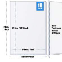 10pcs Cartoon Book Storage Boxes, Inner Size 279x177x5mm, With UV Protection Cover, Plastic Hard Storage Boxes