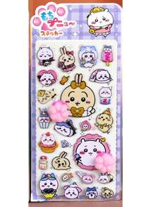 1 Set Soft & Fluffy Cat Paw 3D Squishies Stickers - Cartoon Stress Relief Stickers For Kids | Reusable New Year, Valentine's Day, Easter Gift! - Multicolor - View 11