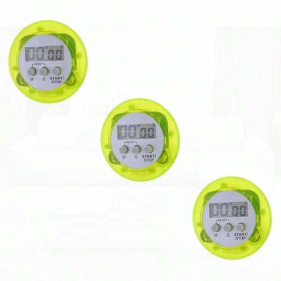 Alipis 3 Piezas cronógrafo Temporizador de Cocina Ruidoso alimento Egg Timer Temporizador portátil Despertador de Cocina Temporizador de Cocina magnético número Temporizador electronico - Verde - Ver 1
