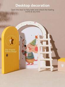Nursery Decor - Dreamlike Fairy Mouse Castle Gate, Exquisite Ornament, Birthday Gift, Bless, Cute Animal Doll House Decor, Fairy Tale Gate, Thanksgiving Christmas Gift, Tooth Fairy Wishing Gate - Multicolor - View 4