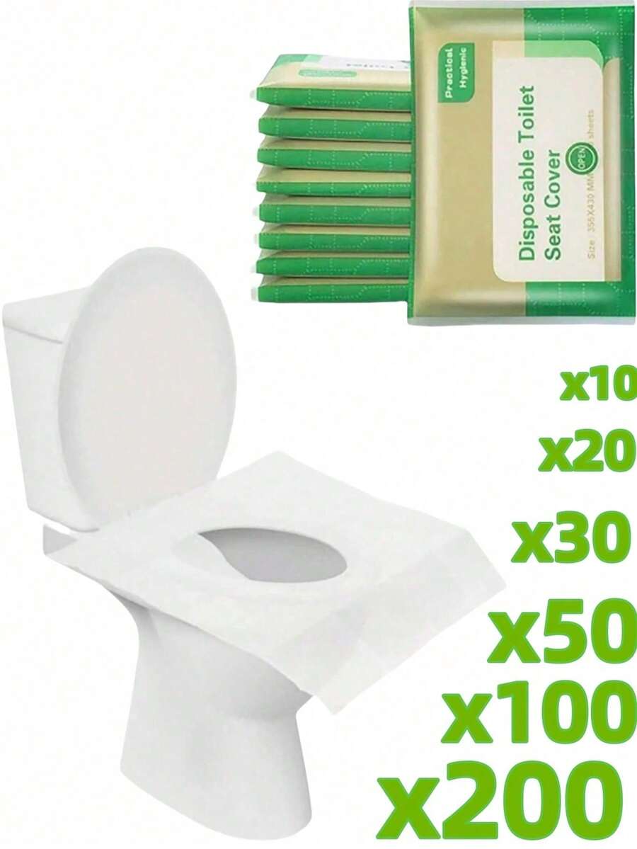 1 Pack (10-100 Pcs) Disposable Toilet Seat Covers, Waterproof Travel, Camping, Hotel, Bathroom Toilet Seat Protector Pads, Portable Disposable Toilet Seat Covers - Suitable For Public Restrooms, Travel And Holiday Bathrooms, Autumn Decor - Multicolor - View 1