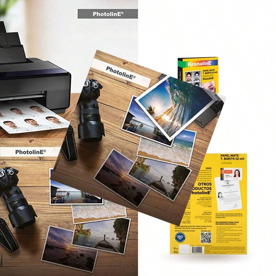 sdfPapel Fotográfico Mate Tipo Barita 12 Mil Paquete Con 100 Hojas Tamaño De 4"x6"dfsg - Blanco - Ver 1