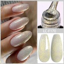 0.24oz Nude Pink Champagne Shimmer Glitter Gel Polish - High Coverage Long-Lasting No-Wipe Nail Gel, Quick Dry Peeling Gel For DIY Home Nail Art, Suitable For LED/UV Lamps, Salon-Quality Professional Manicure Tool - 彩色 - 查看 2