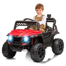 UTV para niños de 12 V con Control Remoto para Padres, suspensión de Resorte, Luces LED, Puerto AUX, música, vehículos eléctricos para niños, Color Rojo - Tipo de Enchufe B USA (110-127V) - Ver 6
