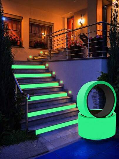 1/3 Roll - Safety Tape With Night Light Function, Size 1cm*300cm - Self-Adhesive, Suitable For Stairs, Walls And Outdoor. Night Light Effect [Random Style; Color May Vary; Packaging Is Also Random]