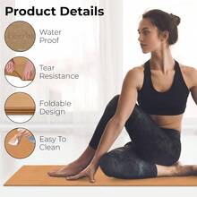 Esterilla de Yoga Plegable Feetlu - 6 mm de Grosor Ligera y Fácil de Guardar para Viajar - Esterilla de Ejercicio Antideslizante para Yoga Pilates Entrenamientos en Casa y Ejercicios en el Suelo. - Amarillo - Ver 5