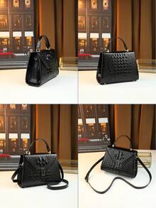 Túi xách nữ cổ điển đa năng dung tích lớn, khóa gập, họa tiết da cá sấu mới năm 2026. - Nhiều màu - Xem 12